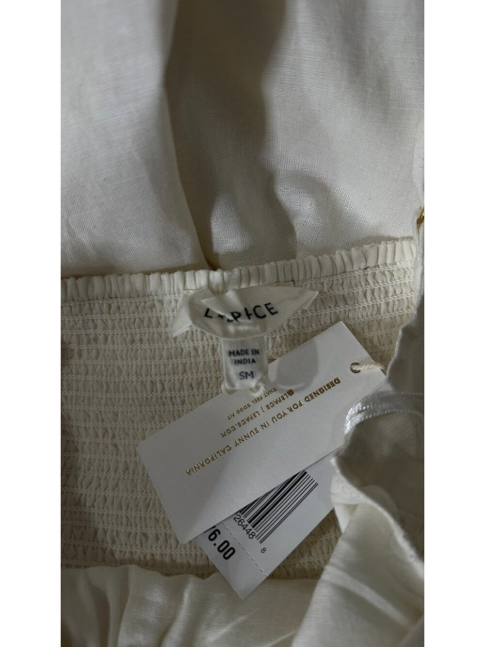 L*Space Mabel Maxi Dress Small Cream Linen Blend Cutout Tie Front NWT - Picture 9 of 10